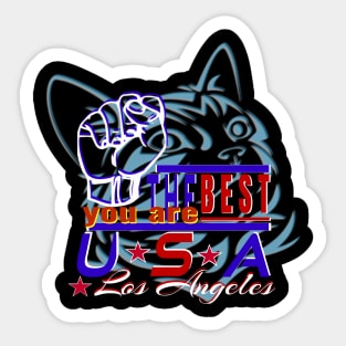 surfing festival in Los Angeles You Are The Best USA Cats design Sticker